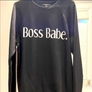 S/M boss babe brunette the label sweater